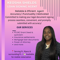 Notary Public in fort myers, Florida 33916, Keosha shields