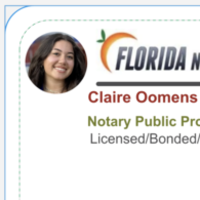 Notary Public in Pensacola, Florida 32504, Claire Dima Oomens
