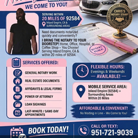 Notary Public in San jacinto , California 92583, Christopher  LigginsHenderson 